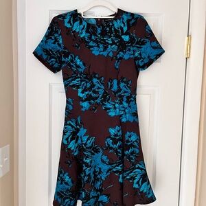 Floral Blue and Black/Brown Dress